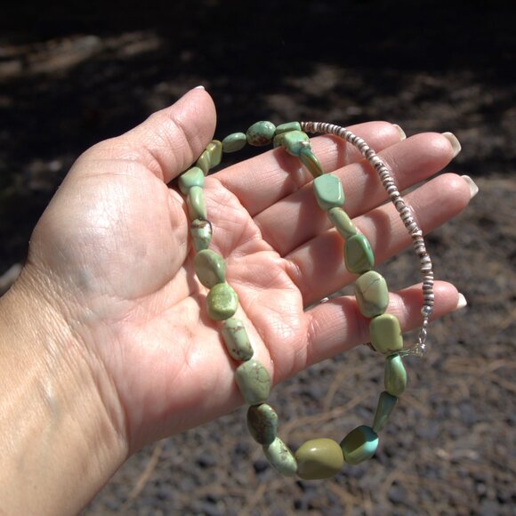 Navajo Turquoise Bead Necklace Earring Set Handmade‎ Native American Jewelry*** - Picture 10 of 12